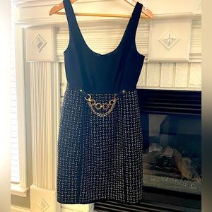 Tibi Tweed dress. Size 6. Gold detail at waist.